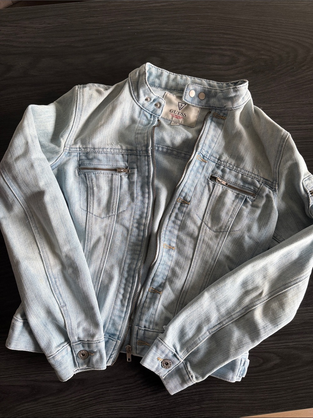 GUESS Light Wash Denim Jacket - Pale Blue